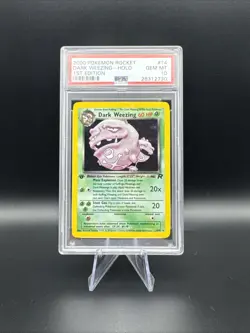 2000 Pokemon Rocket PSA 10 Dark Weezing Holo 1st Edition WOTC - Image 1