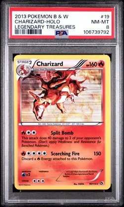 2013 POKEMON B&W LEGEND TREASURES #19 CHARIZARD-HOLO PSA 8 - Image 1