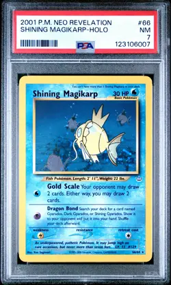 2001 POKEMON NEO REVELATION #66 SHINING MAGIKARP-HOLO PSA 7 - Image 1