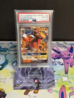 2017 Pokemon Sun & Moon Burning Shadows Charizard GX 20/147 PSA 10 Gem Mint - Image 1