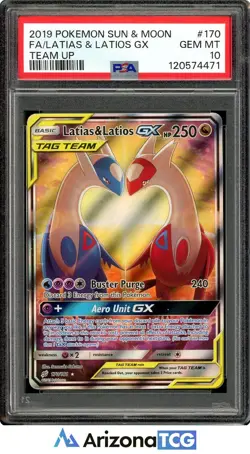 Pokemon 2019 Latias & Latios GX 170/181 Alt Art Team Up GEM MINT PSA 10 - Image 1