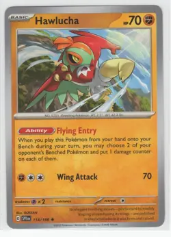 Pokemon Scarlet & Violet NON Holo Rare Hawlucha - 118/198 - DECK EXCLUSIVE - Image 1