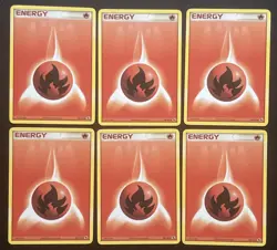 x6 Pokemon Card Lot Fire Energy 108/109 Common NM EX Ruby & Sapphire 2003 Bulk - Image 1