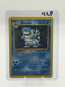 Pokemon TCG Blastoise Base Set Holo Unlimited Rare Card 2/102 LP Condition - Image 1
