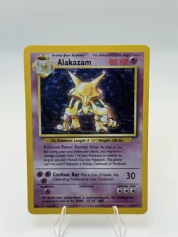 Pokemon TCG Alakazam Base Set Holo Card 1/102 Unlimited Holo Rare, LP Condition - Image 2