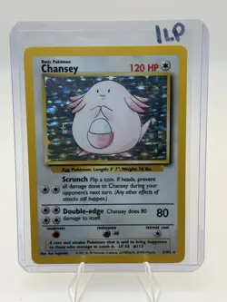 Pokemon TCG Chansey Base Set Holo Unlimited Rare Card 3/102 LP Condition - Image 1