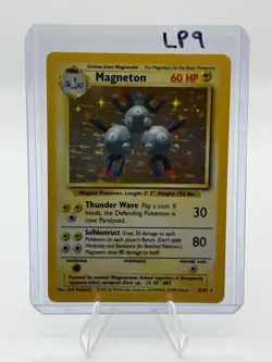 Pokemon TCG Magneton Base Set Holo Unlimited Rare Card 9/102 LP Condition - Image 1