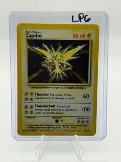 Pokemon TCG Zapdos Base Set Holo Unlimited Rare Card 16/102 LP Condition - Image 1
