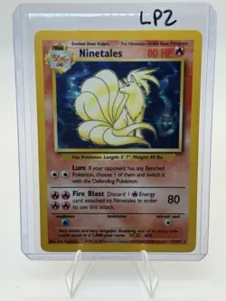 Pokemon TCG Ninetales Base Set Holo Unlimited Rare Card 12/102 LP Condition - Image 1