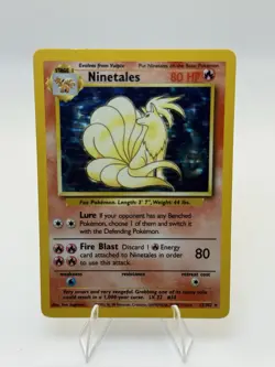 Pokemon TCG Ninetales Base Set Holo Unlimited Rare Card 12/102 LP Condition - Image 2