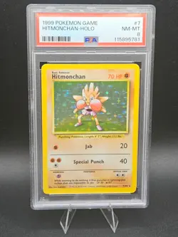Pokemon Card 7/102 Hitmonchan Holo Base Set Unlimited English - PSA 8 NEW CERT - Image 1