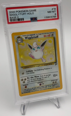 2000 POKEMON GAME Trading Card WIGGLYTUFF -HOLO #19/130 graded slab PSA 8 - Image 1