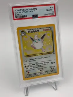 2000 POKEMON GAME Trading Card WIGGLYTUFF -HOLO #19/130 graded slab PSA 8 - Image 5