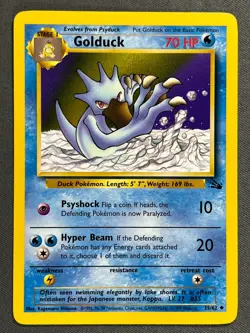Golduck 35/62 Base Set Series Fossil UNCOMMON Stage 1 Pokemon Card 1999 WOTC NM - Image 1