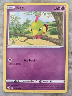 Pokemon TCG Natu Card Sword & Shield Rebel Clash 76/192 Common NM - Image 1