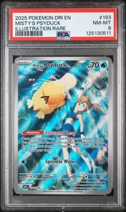 2025 POKEMON ILLUSTRATION RARE #193 MISTY'S PSYDUCK PSA 8 - Image 4