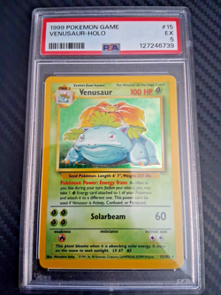 1999 Venusaur Holo Rare Base Set Unlimited Pokemon TCG Card PSA 5 - Image 1
