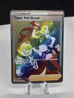 2020 Pokemon Sword & Shield TEAM YELL GRUNT 210/202 Rainbow Secret Rare - Image 1