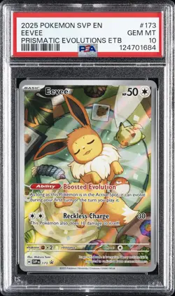 2025 POKEMON SVP EN-SV BLACK STAR PROMO #173 EEVEE PSA 10 - Image 1