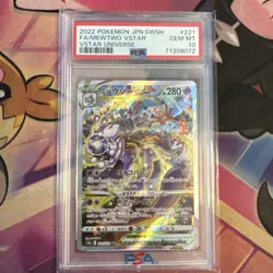 PSA 10 Mewtwo Vstar 221 Pokemon Sword & Shield Universe Japanese 2022 Gem Mint - Image 1