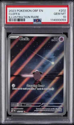 2023 POKEMON OBF EN-OBSIDIAN FLAMES ILLUSTRATION RARE #202 CLEFFA PSA 10 - Image 1