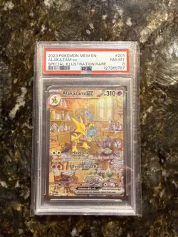 2023 POKEMON MEW EN-151 SPECIAL ILLUSTRATION RARE #201 ALAKAZAM EX PSA 8 - Image 1