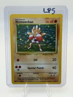 Pokemon TCG Hitmonchan Base Set Holo Unlimited Rare 07/102 LP Condition - Image 1