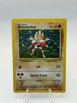 Pokemon TCG Hitmonchan Base Set Holo Unlimited Rare 07/102 LP Condition - Image 2