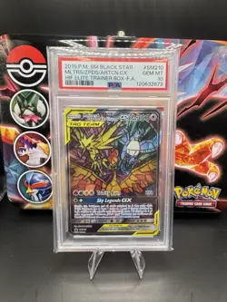 Pokemon Moltres & Zapdos & Articuno GX Hidden Fates ETB FA Promo SM210 PSA 10 - Image 1