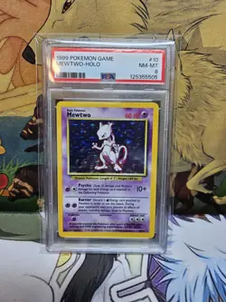 1999 POKEMON BASE SET #10 MEWTWO-HOLO PSA 8 - Image 1