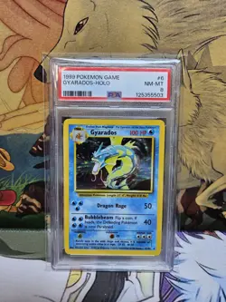 1999 POKEMON BASE SET #6 GYARADOS-HOLO PSA 8 - Image 1