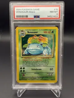 1999 Pokemon Base Set Venusaur Holo #15/102 PSA 8 NM-MT WOTC Vintage - Image 1