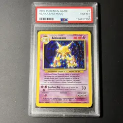 1999 POKEMON BASE SET UNLIMITED #1 ALAKAZAM-HOLO PSA 8 - Image 1