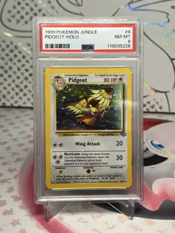 1999 Pokemon Jungle Pidgeot Holo Rare PSA 8 8/64 NM-MT - Image 1