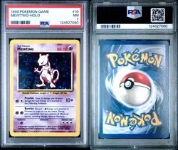 1999 POKEMON BASE SET UNLIMITED #10 MEWTWO-HOLO PSA 7 - Image 1
