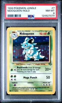 1999 Pokemon Jungle Nidoqueen Holo #7 PSA 8 NM-MT - Image 3