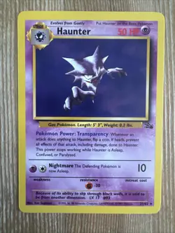 Haunter - 21/62 - Pokemon Fossil Unlimited Rare Card WOTC NM - Image 1