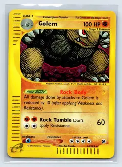 Pokemon TCG Card English e-Series expedition Golem 14/165 Holo Rare - Image 1