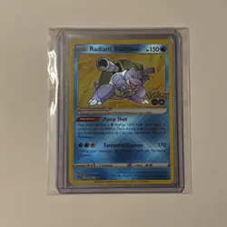 Pokemon TCG Radiant Blastoise Holo Card 018/078 Pokemon Go Rare, Near Mint/Mint - Image 3