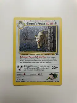 giovannis persian 8/132 Gym Challenge Pokemon Card WOTC rare Near Mint - Image 1