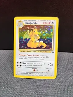 Dragonite Fossil Holo Rare Card 4/62 Unlimited pokemon tcg - Image 1