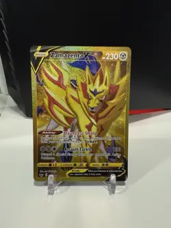 Zamazenta v 212/202 Sword & Shield Base Set Gold Secret Rare Card NM Condition - Image 1