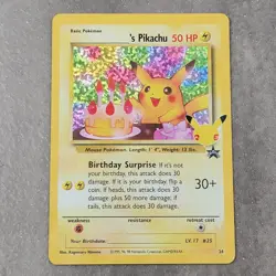 Pokemon Pikachu TCG Birthday Celebrations Holo Rare Card #24 Classic Collection - Image 1