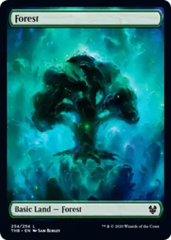MTG magic cards 1x Forest (254) - Foil borderless full art Theros Beyond Death N - Image 1