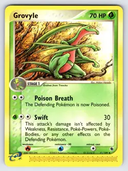 Grovyle 31/109 EX Ruby & Sapphire Pokemon Card e-Series Nintendo Uncommon - Nm - Image 1