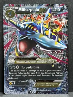 Pokemon TCG M Sharpedo EX Black Star Promo Holo Card XY200 NM - Image 1