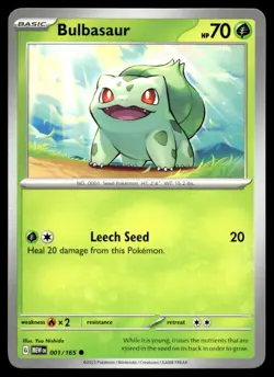 Bulbasaur 1/165 Pokemon Card Scarlet & Violet 151 Common 70 HP Near Mint B22 - Image 1