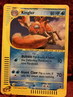 Kingler 15/165 Holo - 2002 Pokemon Expedition Holo Rare Card SWIRL WOW - Image 1