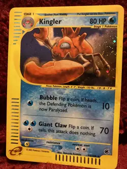Kingler 15/165 Holo - 2002 Pokemon Expedition Holo Rare Card SWIRL WOW - Image 2