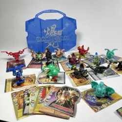 Bakugan Battle Brawlers Lot 14 Figures Cards Carry Case Original Series - Image 1